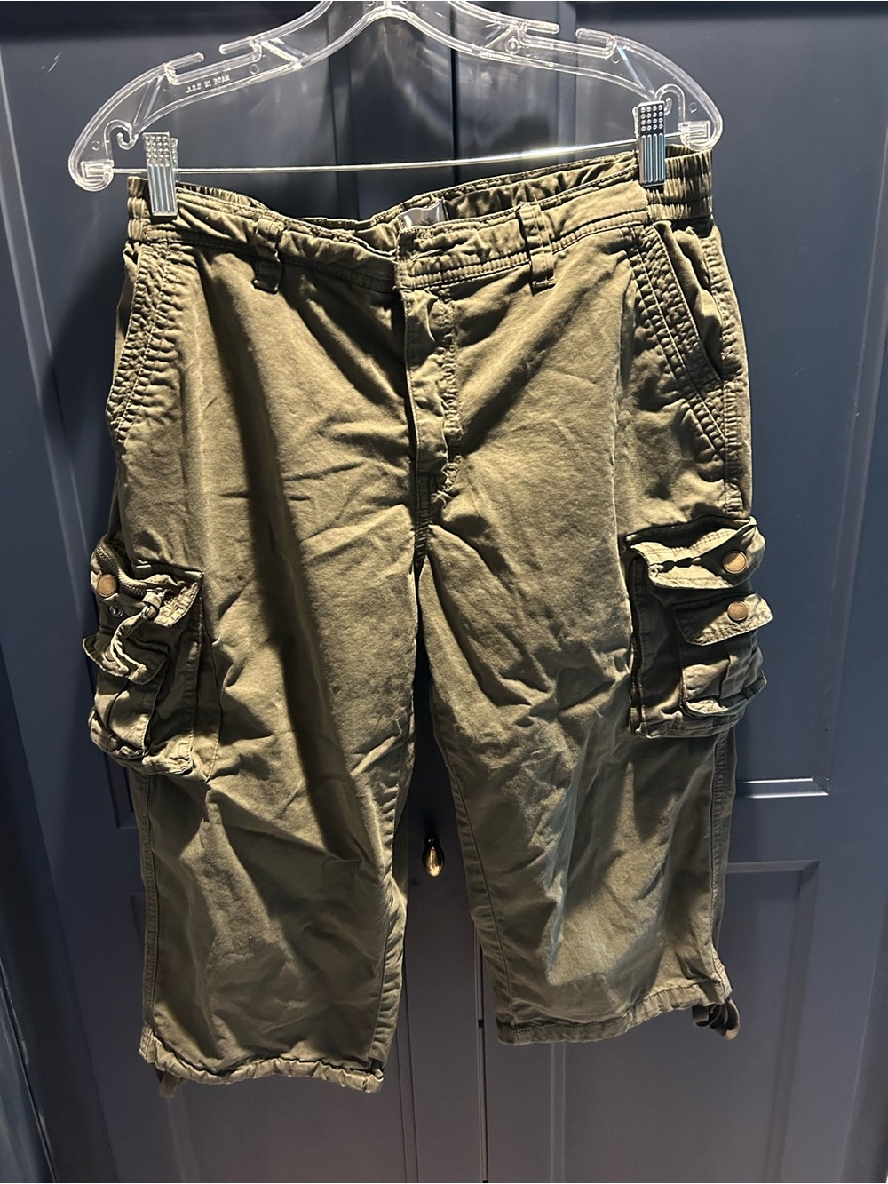 Olive Cargo Capri Shorts